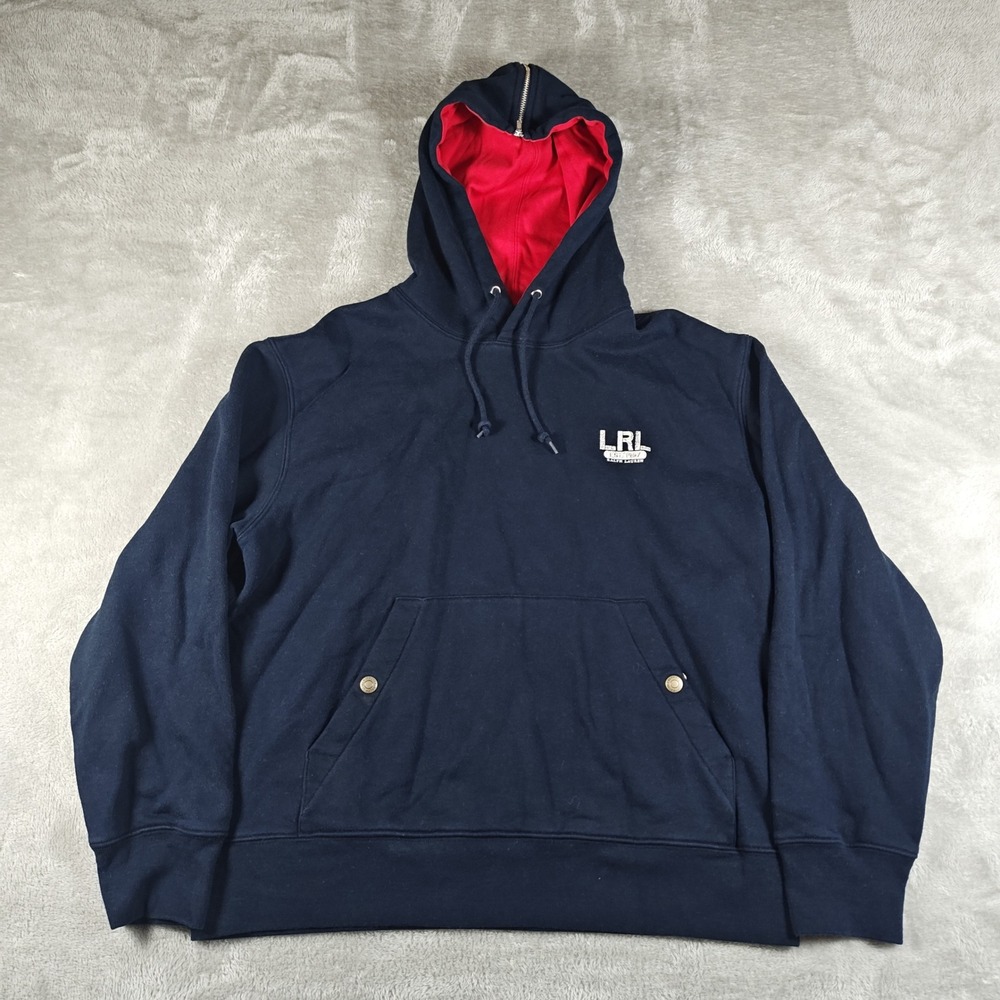 Lauren Ralph Lauren Hoodie Womens Medium Navy Blue LRL  Zip Hood Nautical Preppy